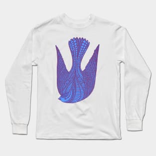 Cute blue love bird in the air Long Sleeve T-Shirt